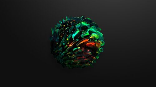 Abstract Glowing Crystal Sphere Digital Art Desktop Wallpaper