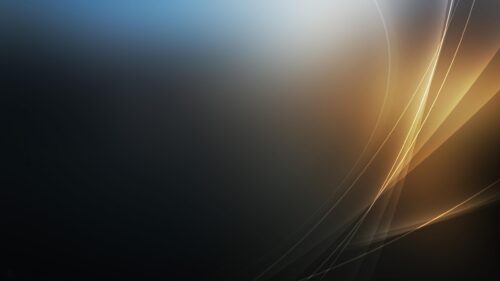 Elegant Gold and Blue Abstract Flowing Curves Desktop Wallpaper