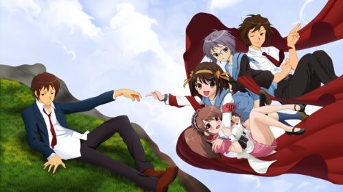 The Melancholy of Haruhi Suzumiya Creation of Adam Anime Style PC Wallpaper