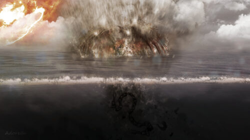 Epic Fantasy Phoenix Rising From Ocean Storm 4K Wallpaper