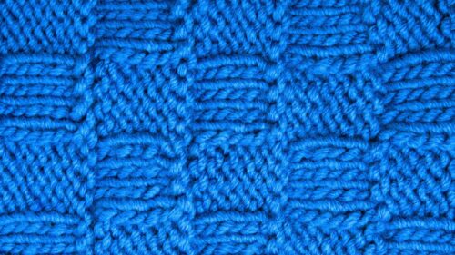 Vibrant Blue Knitted Texture Pattern Macro Desktop Wallpaper