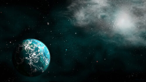 Breathtaking Alien Earth Planet in Deep Space Nebula 4K Wallpaper