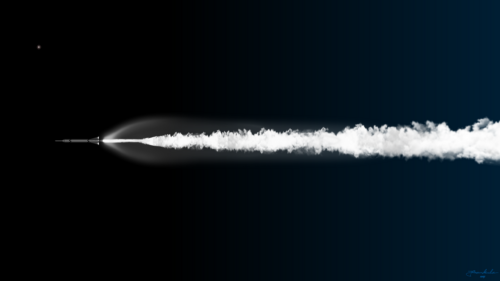 Minimalist Rocket Launch with Intense White Vapor Trail 4K PC Wallpaper