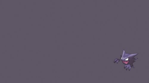 Minimalist Haunter Pokemon Purple Aesthetic Desktop Wallpaper