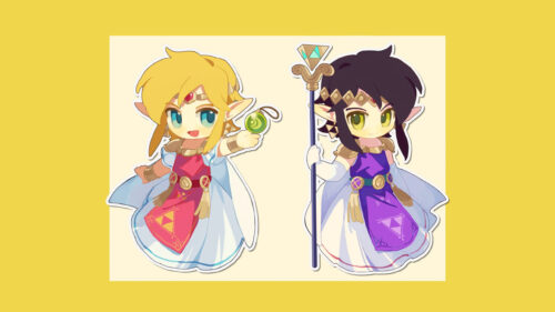 Cute Chibi Princess Zelda and Hilda Desktop Wallpaper 4K