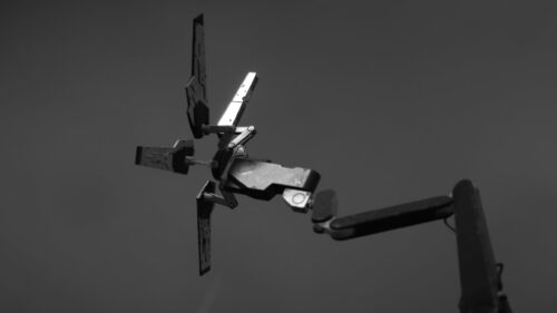 Minimalist Mechanical Robotic Arm Floating Abstract PC Wallpaper