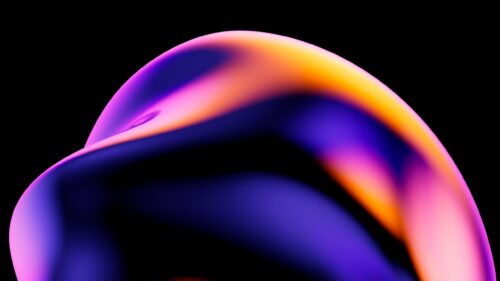 Abstract Iridescent Liquid 3D Form PC Wallpaper
