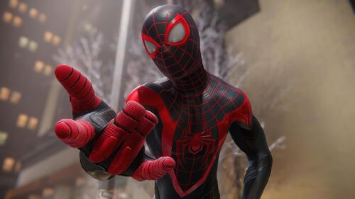 Miles Morales Spider-Man Reaching Out Cinematic 4K PC Wallpaper