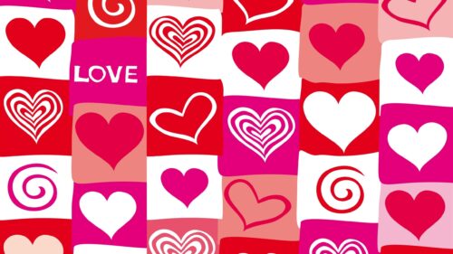 Abstract Love Pattern with Hearts and Valentine Colors 4K Desktop Wallpaper