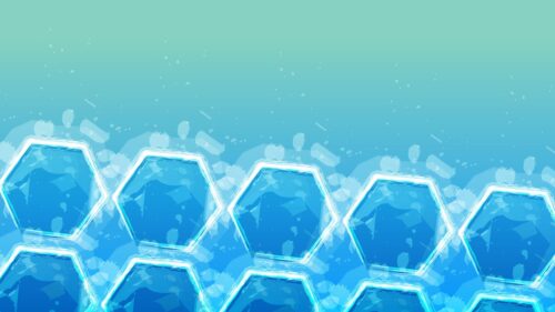 Abstract Blue Hexagon Geometric Pattern Desktop Wallpaper