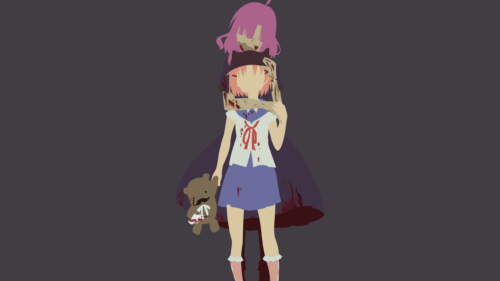 Minimalist School-Live Gakkou Gurashi Anime Characters Desktop Wallpaper