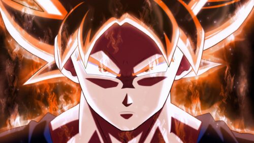 Goku Ultra Instinct Intense Fire Aura Dragon Ball Super PC Wallpaper