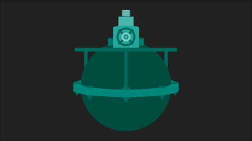 Minimalist Teal Industrial Sphere Machinery Technical Design PC Wallpaper