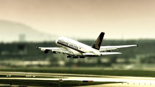 Singapore Airlines Airbus A380 Taking Off Cinematic 4K Wallpaper