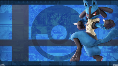 Lucario Super Smash Bros Ultimate Blue Background 4K Wallpaper