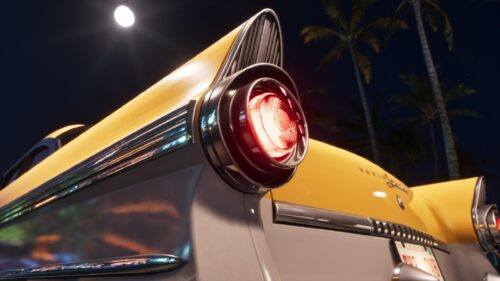 Vintage Yellow Classic Car Tail Light Night Aesthetic PC Wallpaper