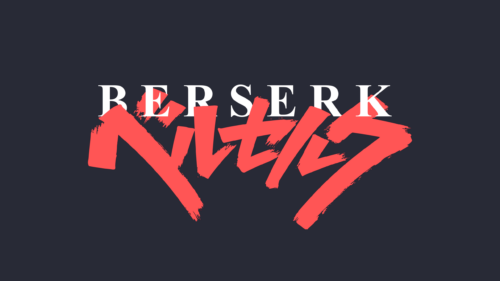 Minimalist Berserk Guts Typography Logo Dark Aesthetic PC Wallpaper