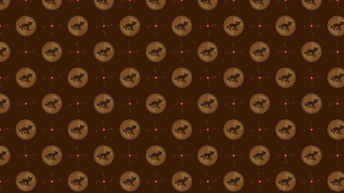 Minimalist Fox Silhouette Pattern Dark Brown Aesthetic PC Wallpaper