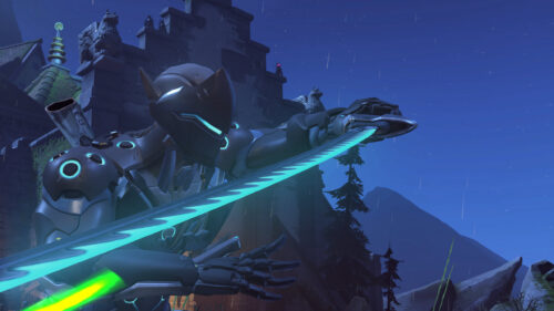 Genji Overwatch Cyborg Ninja With Glowing Dragon Blade PC Wallpaper