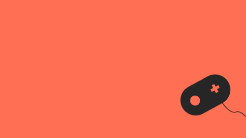 Minimalist Gaming Controller on Coral Orange Background 4K Wallpaper