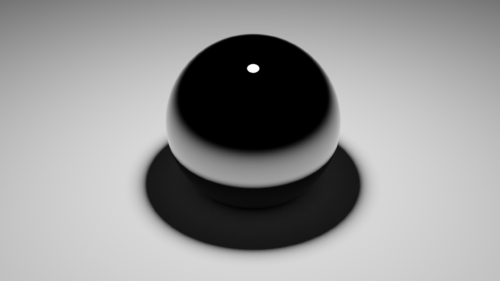 Minimalist Glossy Black Sphere on Grey Background PC Wallpaper