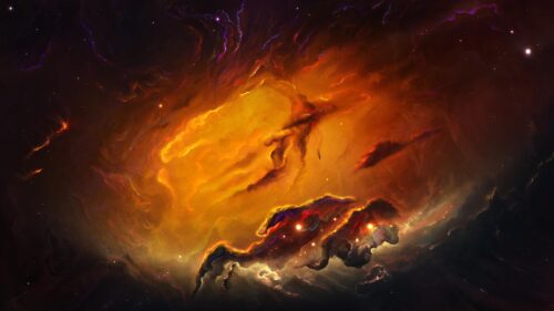 Fiery Cosmic Nebula Deep Space Exploration 4K Wallpaper
