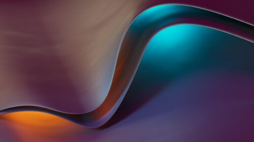 Minimalist Abstract Curved Shapes with Neon Glow 4K PC Wallpaper