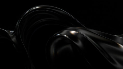 Elegant Abstract Black Fluid Wave Minimalist Desktop Wallpaper