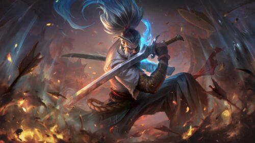 Yasuo Spirit Blossom League of Legends Samurai Warrior 4K Wallpaper