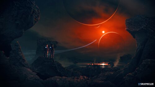 Astronauts Exploring Distant Alien Planet Surface 4K Wallpaper