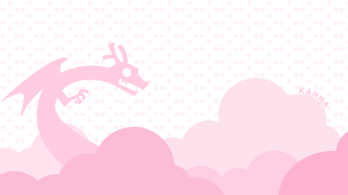 Cute Kanna Kamui Dragon Aesthetic Pastel Pink PC Wallpaper