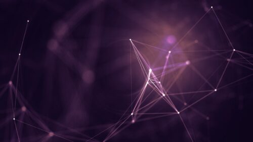Abstract Purple Network Connection Nodes and Lines 4K Wallpaper