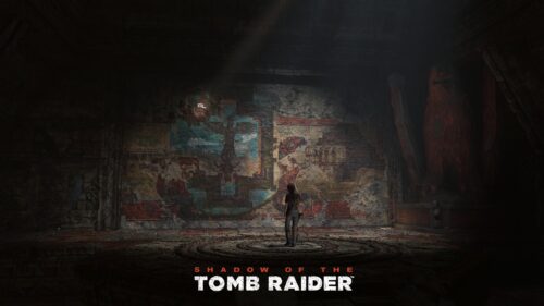 Lara Croft Exploring Ancient Mayan Mural Shadow of the Tomb Raider PC Wallpaper