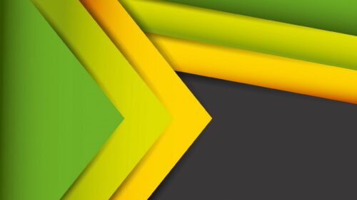 Minimalist Abstract Geometric Layers in Green and Yellow 4K PC Wallpaper