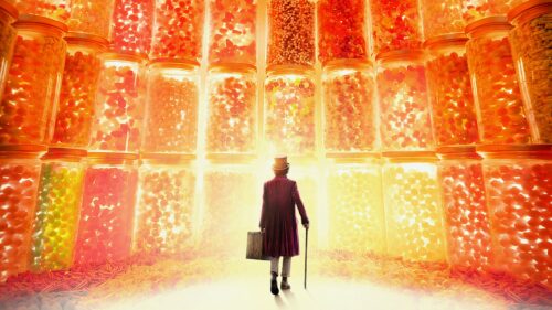 Magical Willy Wonka Chocolate Factory Cinematic Scene 4K Desktop Wallpaper