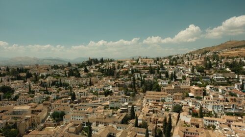Stunning Aerial View of Granada Spain Historic Cityscape 4K Wallpaper