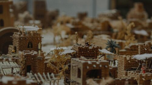 Ancient Middle Eastern City Miniature Model Desktop Wallpaper