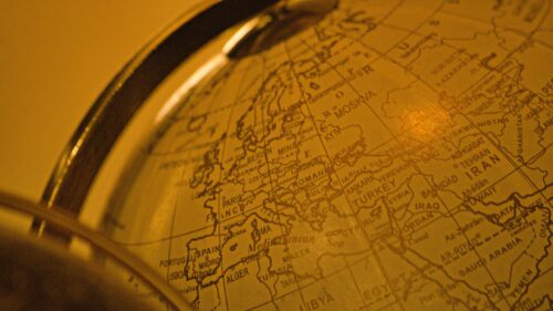 Vintage Globe Map Close-up Aesthetic 4K Desktop Wallpaper