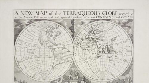 Antique Terraqueous Globe World Map Vintage Illustration Desktop Wallpaper