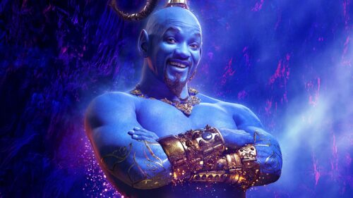 Magical Aladdin and Jasmine Flying on Magic Carpet Sunset View 4K Desktop Wallpaper