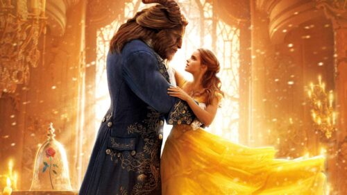 Enchanted Rose and Magical Castle Beauty and the Beast 4K Desktop Wallpaper