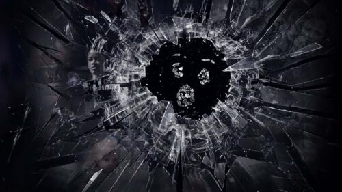 Minimalist Black Mirror Aesthetic Dark Screen Reflective Surface 4K Desktop Wallpaper