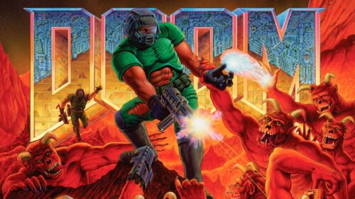 DOOM Slayer Action 4K Gaming Wallpaper for Desktop PC – High Quality Landscape Background