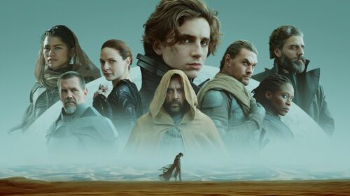 Stunning Cinematic Dune Desert Landscape with Golden Sands and Arrakis Sky 4K Desktop Wallpaper