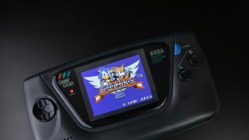 Retro Sega Game Gear Sonic The Hedgehog 2 Gaming Setup 4K Wallpaper