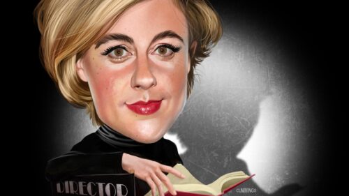 Cinematic Portrait of Director Greta Gerwig High Resolution 4K Desktop Wallpaper
