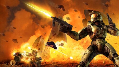 Halo Master Chief Epic Battle 4K Gaming Wallpaper for Desktop PC