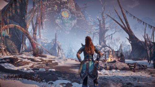 Horizon Zero Dawn Aloy Exploring Ancient Ruins Gaming Wallpaper 4K PC Desktop Background