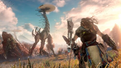 Horizon Zero Dawn Aloy Post-Apocalyptic Landscape – High Quality 4K Gaming Wallpaper for PC Desktop