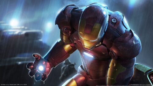 Epic Iron Man Cinematic Armor Suit Glowing Arc Reactor 4K Desktop Wallpaper